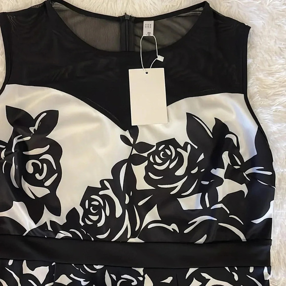 Nextmia Flirty Dress Black/White Sz 16 - Picture 5 of 5